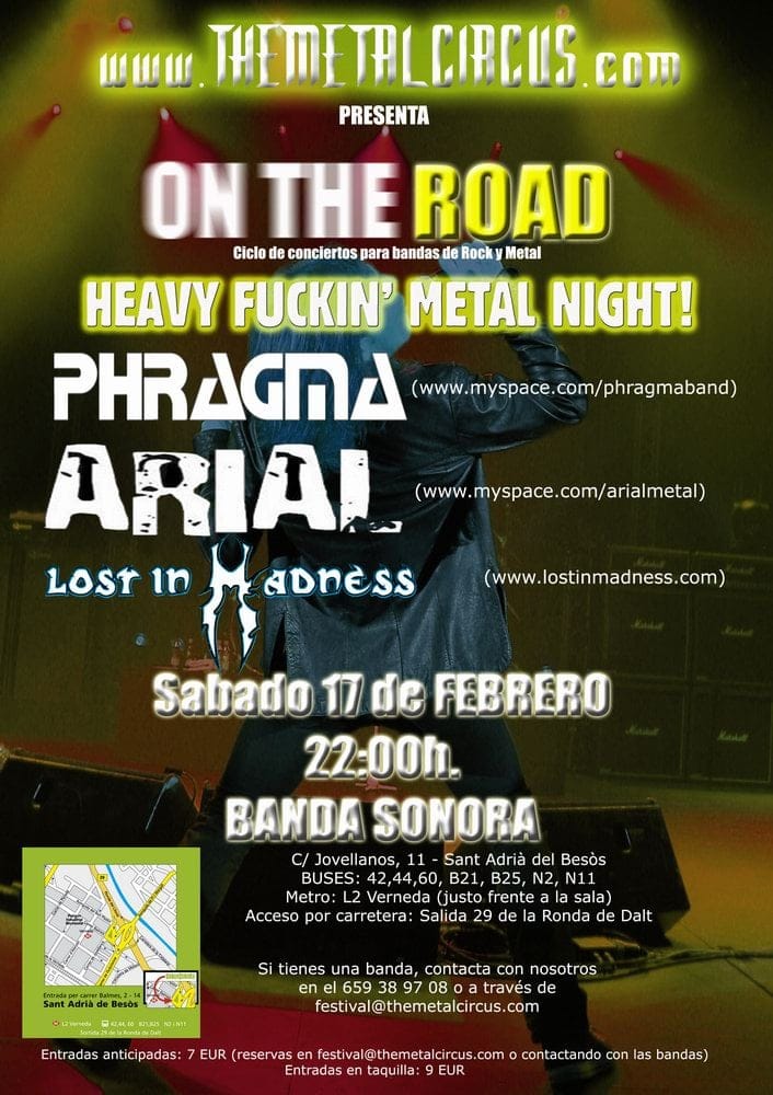 THE METAL CIRCUS ON THE ROAD - NOCHE DE HEAVY METAL CON PHRAGMA, LOST IN MADNESS Y ARIAL