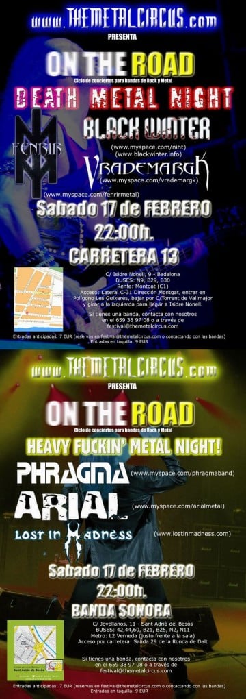 ESTA NOCHE: METAL CIRCUS ON THE ROAD EN CARRETERA 13 Y BANDA SONORA