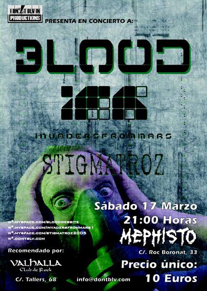 BLOOD ESTE SÁBADO EN BARCELONA