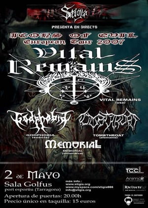 LLEGA LA GIRA DE VITAL REMAINS, GODPHOBIA Y TOMBTHROAT