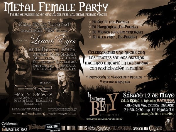 FIESTA DE PRESENTACIÓN DEL FESTIVAL  METAL FEMALE VOICES EN MADRID