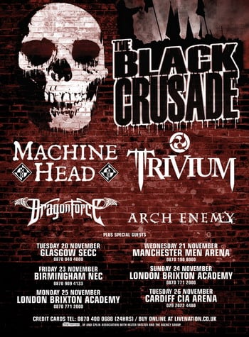 MACHINE HEAD, TRIVIUM, DRAGONFORCE Y ARCH ENEMY JUNTOS GIRANDO POR EUROPA