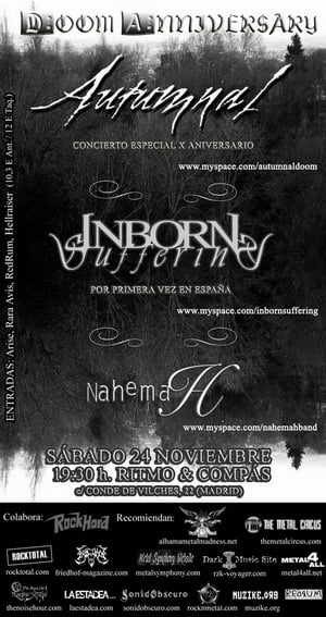 X ANIVERSARIO DE AUTUMNAL ESTE SABADO EN MADRID