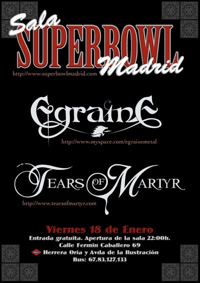 TEARS OF MARTYR EN DIRECTO JUNTO A EGRAINE GRATIS