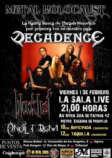 LOS SUECOS DECADENCE DESCARGARAN SU DEATH/THRASH EN MADRID