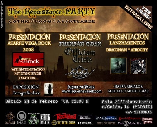 DOS SEMANAS PARA LA THE RENAISSANCE PARTY  - GOTHIC, DOOM Y AVANTGARDE EN MADRID