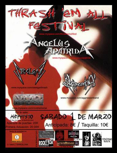 TRASH METAL EN MEPHISTO CON ANGELUS APATRIDA, VIVID REMORSE, STEELGAR Y AGRESSION