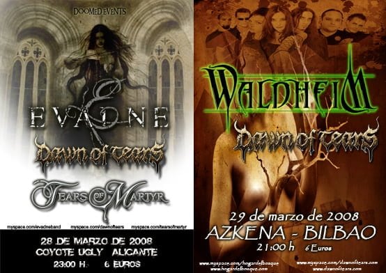 PRESENTACIÓN DEL DISCO DE WALDHEIM Y PRÓXIMOS CONCIERTOS DE DAWN OF TEARS, EVADNE, TEARS OF MARTYR...