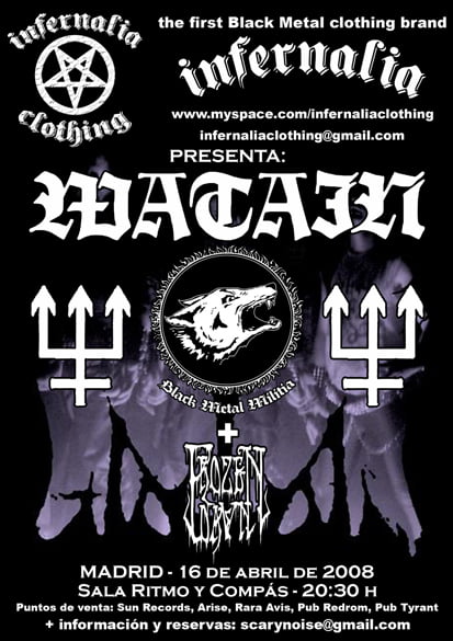 CONCIERTOS DE SCARYNOISE. CAMBIO DE TELONEROS PARA WATAIN