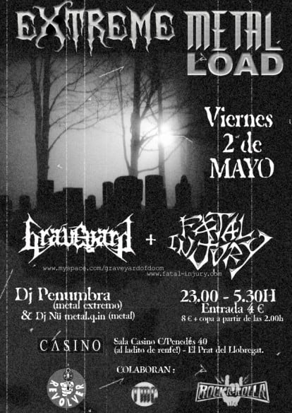 NOCHE DE DEATH METAL Y METAL EXTREMO EN BARCELONA EL 2 DE MAYO