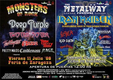 CONFIRMADOS EL MONSTERS OF ROCK Y EL METALWAY FESTIVAL EN ZARAGOZA