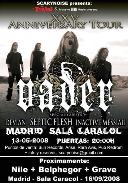 VADER HOY EN MADRID CELEBRANDO SU XXV ANIVERSARIO