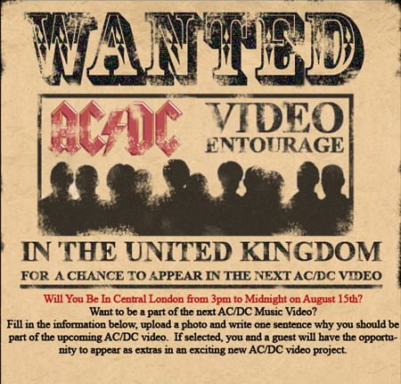 ¿QUIERES PARTICIPAR EN EL NUEVO VIDEO CLIP DE AC/DC?