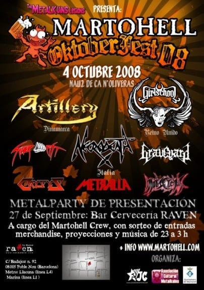 ESTE SÁBADO 4 DE OCTUBRE ARRANCA UNA NUEVA EDICIÓN DEL MARTOHELL FEST!!!