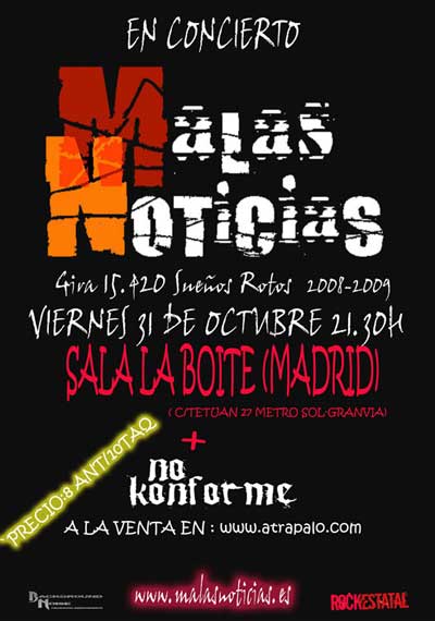 MALAS NOTICIAS EDITAN DISCO Y SE PRESENTAN EN MADRID