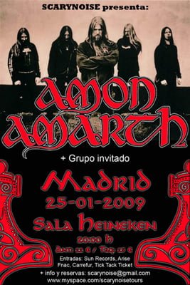 AMON MARTH: VISITA ESPAÑOLA EN ENERO DE 2009