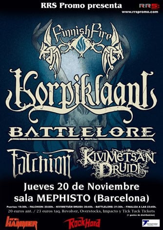 REGALAMOS ENTRADAS PARA EL FINNISH FIRE TOUR : KORPIKLAANI, BATTLELORE...