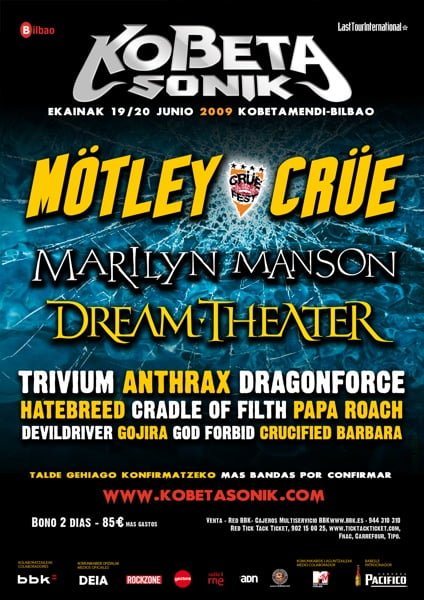 YA ES OFICIAL: KOBETASONIK 2009 CON MOTLEY CRUE Y MARILYN MANSON - MOSTRAMOS EL CARTEL COMPLETO HASTA EL MOMENTO