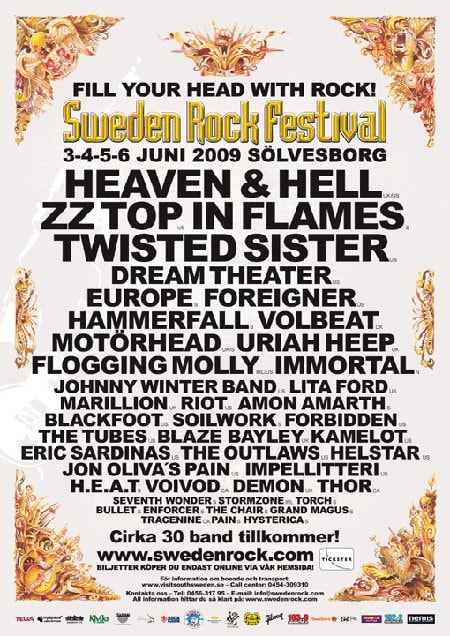 MÁS CONFIRMACIONES EN EL SWEDEN ROCK FESTIVAL