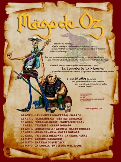 MAGO DE OZ: “LA LEYENDA DE LA MANCHA TOUR” CALIENTA MOTORES