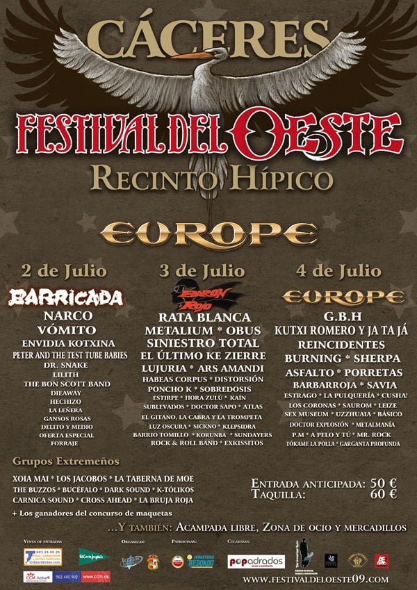 CARTEL DEFINITIVO DEL FESTIVAL DEL OESTE