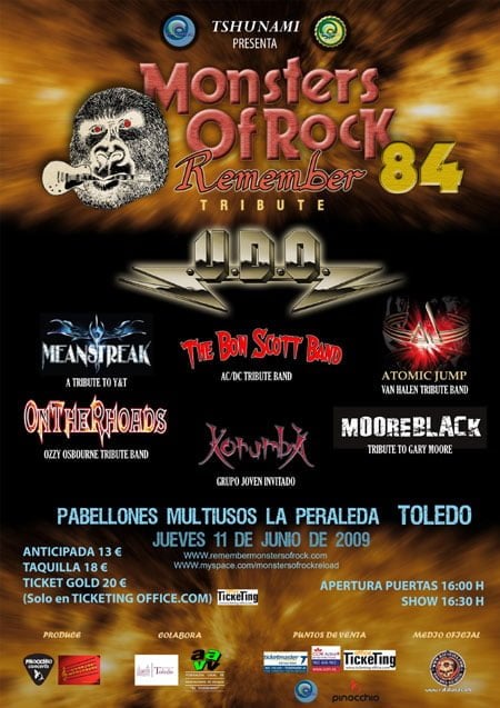 HORARIOS DEL REMEMBERS MONSTER OF ROCK 84