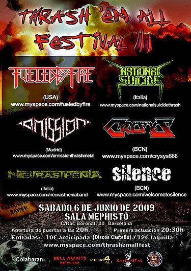 THRASH "EM ALL FESTIVAL III - CAMBIOS DE ÚLTIMA HORA