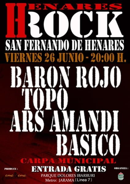 HORARIOS DEL HENARES ROCK