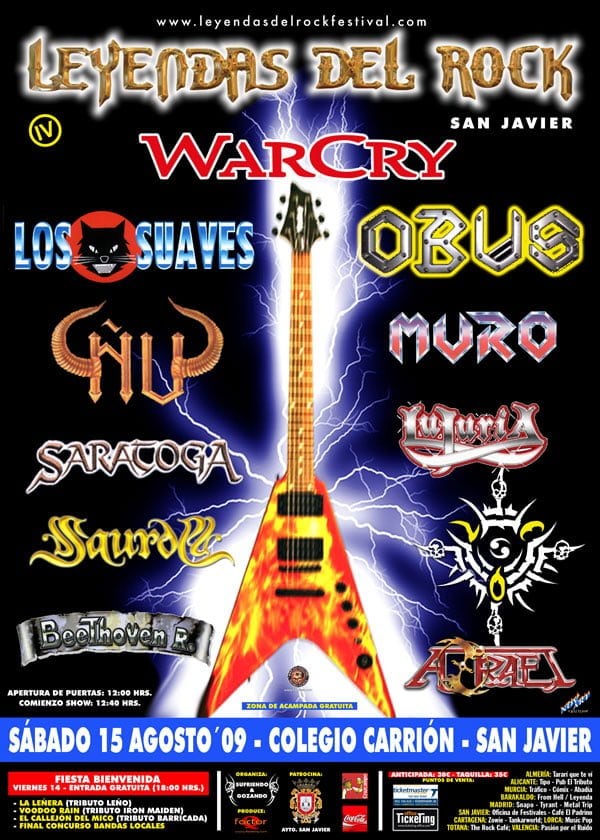 HORARIOS DEL LEYENDAS DEL ROCK