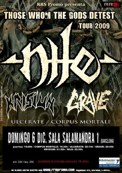 FECHAS DE NILE EN NUESTRO PAÍS