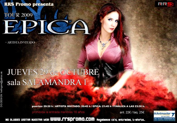 THE METAL CIRCUS REGALA 5 ENTRADAS PARA EL CONCIERTO DE EPICA DE BARCELONA