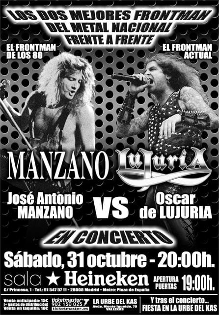 MANZANO VS LUJURIA EN CONCIERTO EN MADRID