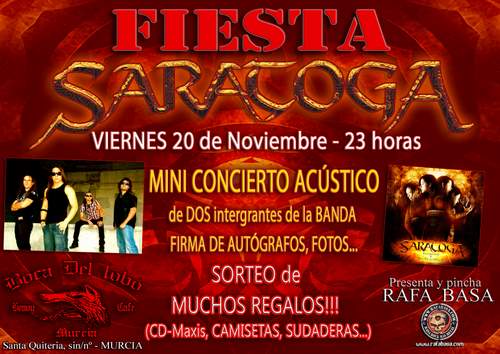 SARATOGA: FIESTA EN MURCIA Y MÁS FECHAS DE CONCIERTOS