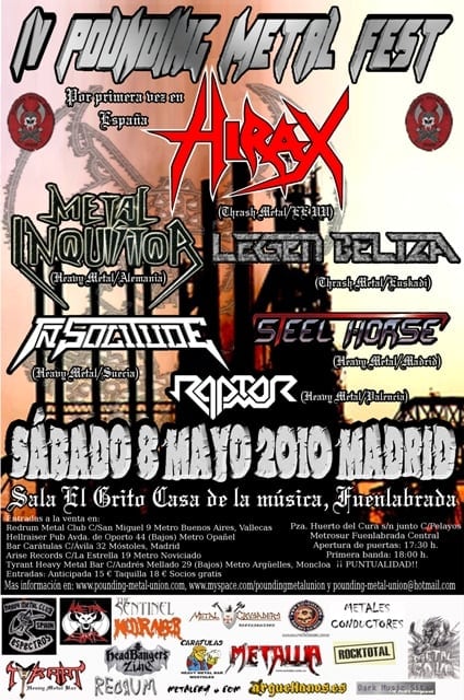 CARTEL DEL IV POUNDING METAL FEST DESVELADO