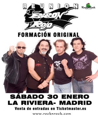 NUEVA FECHA DE LA GIRA DE BARÓN ROJO CON LA FORMACIÓN ORIGINAL