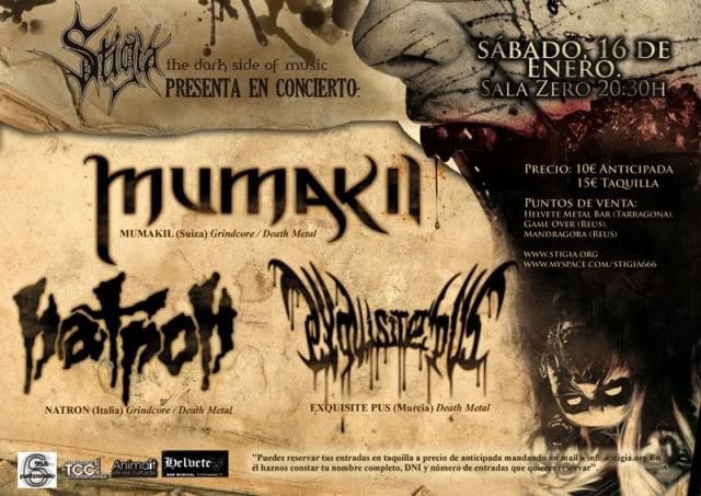 ESTE SÁBADO EN TARRAGONA: MUMAIL + NATRON + EXQUISITE PUS