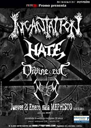 SE ACERCA LA GIRA DE INCANTATION, HATE, DIVINE EVE Y NOCTEM