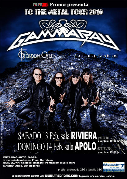 SORTEAMOS DOS PASES MEET AND GREET CON GAMMA RAY EN BARCELONA