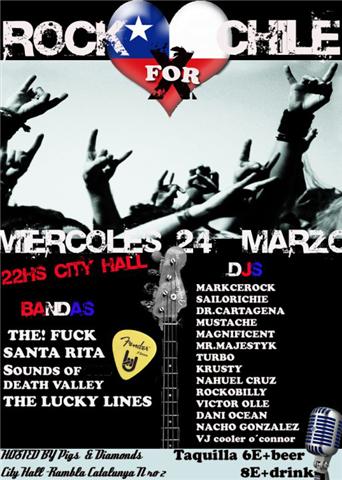 "ROCK FOR CHILE" ESTE MIERCOLES EN BARCELONA