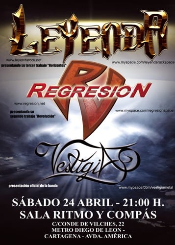 THE METAL CIRCUS REGALA ENTRADAS PARA EL CONCIERTO DE LEYENDA, REGRESION Y VESTIGIA EN MADRID