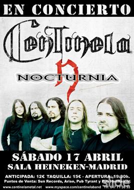 CENTINELA Y NOCTURNIA ESTE SABADO EN MADRID