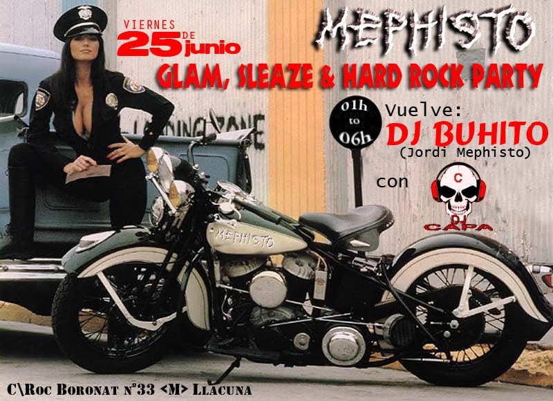 ESTA NOCHE EN MEPHISTO: GLAM, SLEAZE & HARD ROCK PARTY