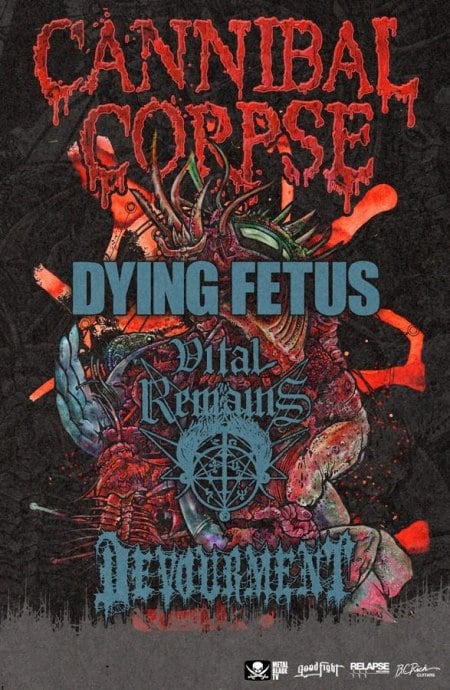 CANNIBAL CORPSE DE GIRA CON DYING FETUS