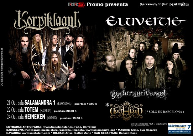 KORPIKLAANI Y ELUVEITIE DE GIRA POR NUESTRO PAÍS