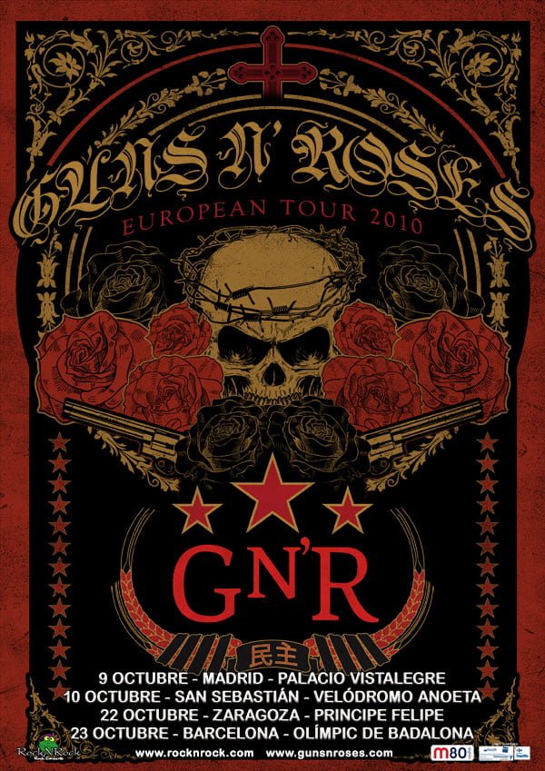 GUNS N" ROSES: CAMBIO DE FECHA EN SUS CONCIERTOS DE ZARAGOZA Y BARCELONA