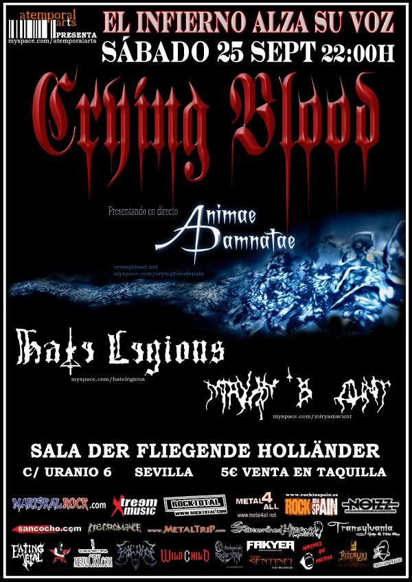 CRYING BLOOD ESTE SÁBADO EN SEVILLA