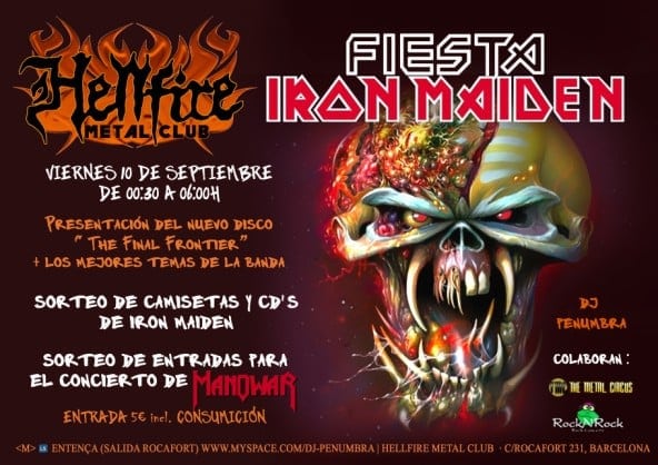 FIESTA IRON MAIDEN ESTE VIERNES EN HELLFIRE METAL CLUB