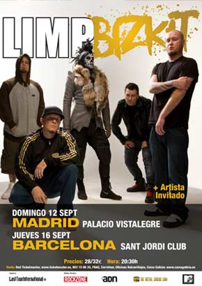 THE METAL CIRCUS SORTEA 15 ENTRADAS PARA EL CONCIERTO DE LIMP BIZKIT EN BARCELONA