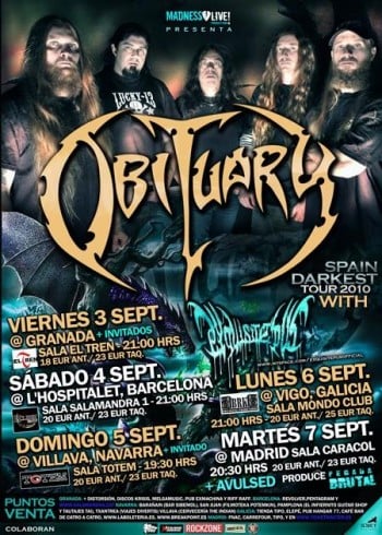 ARRANCA LA GIRA DE OBITUARY - CAMBIOS DE ÚLTIMA HORA