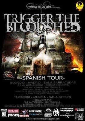 TRIGGER THE BLOODSHED Y AS MY WORLD BURNS ESTE SÁBADO EN MADRID